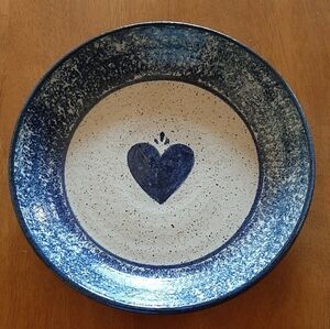 Vintage Hesperus Pottery, Prince Edward Island, Deep Plate with Heart, 9.5"